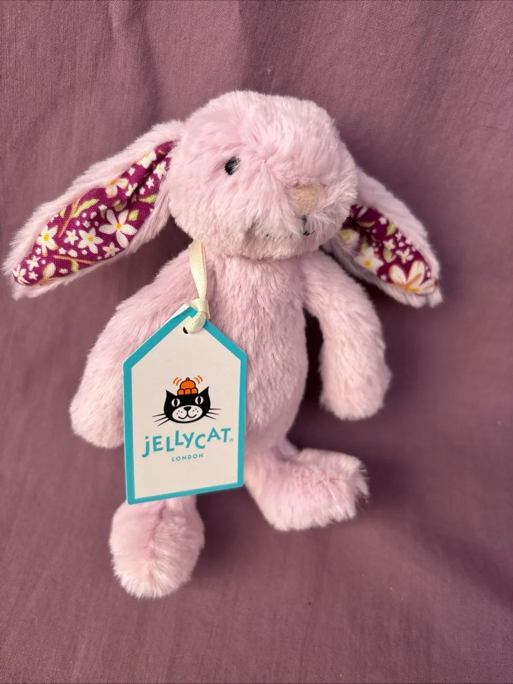 Jellycat THISTLEPOP BLOSSOM BUNNY Bag Charm NWT out of stock pastel purple